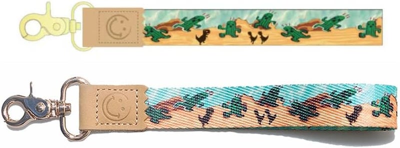 DQL cute Cactus key wristlet, animated style Cacti womens key chain for car keys short key lanyard wallet strap - Image 4